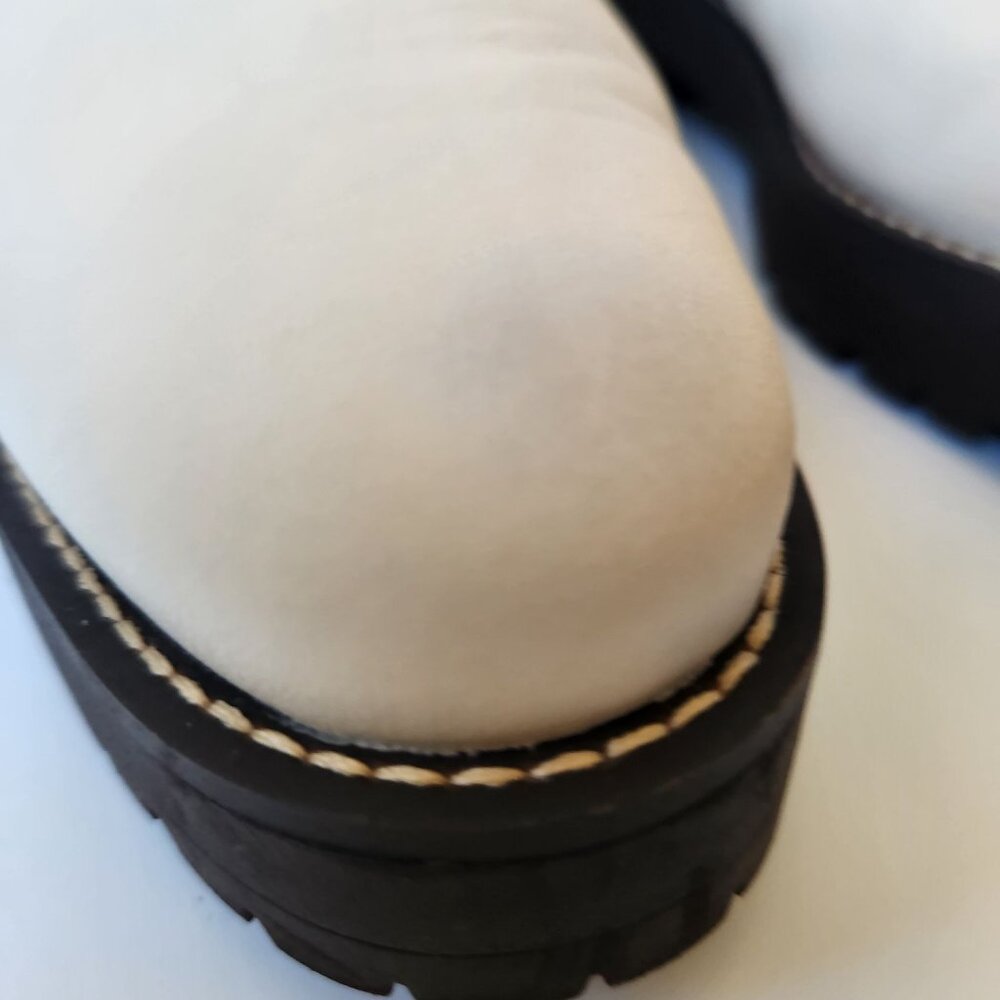 Sam Edelman Justina Lug Sole Chelsea Boots Ivory Winter Outdoors Cabincore - Picture 10 of 11